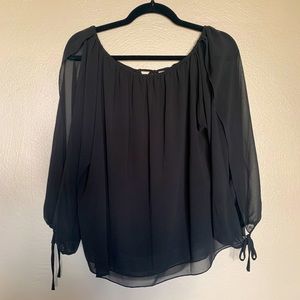 BCBG sheer black top